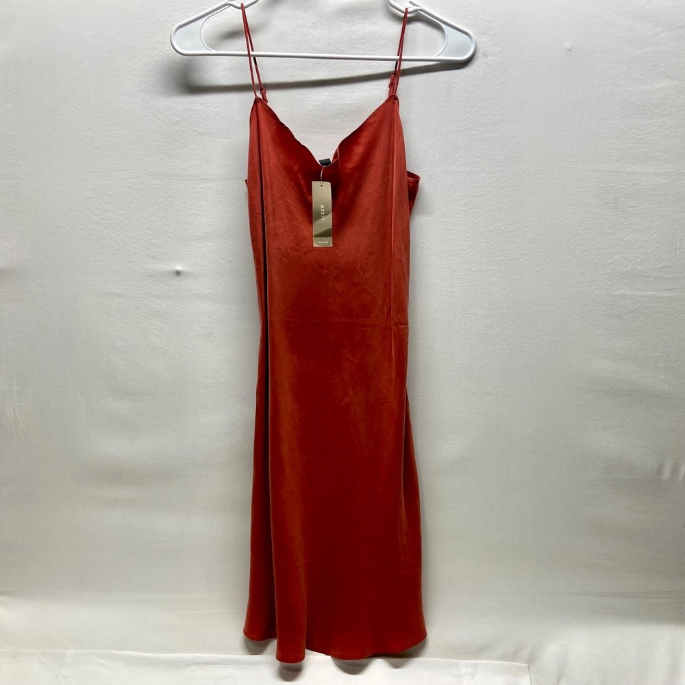 J.Crew Slip Dress Women's XXS 00 Autumn Rust Cupro Blend Midi NWT